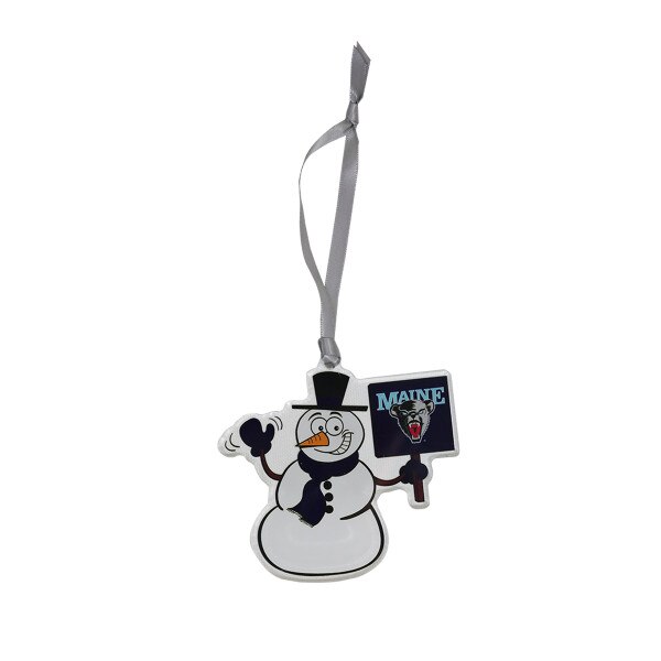 Maine Black Bear Snowman Ornament
